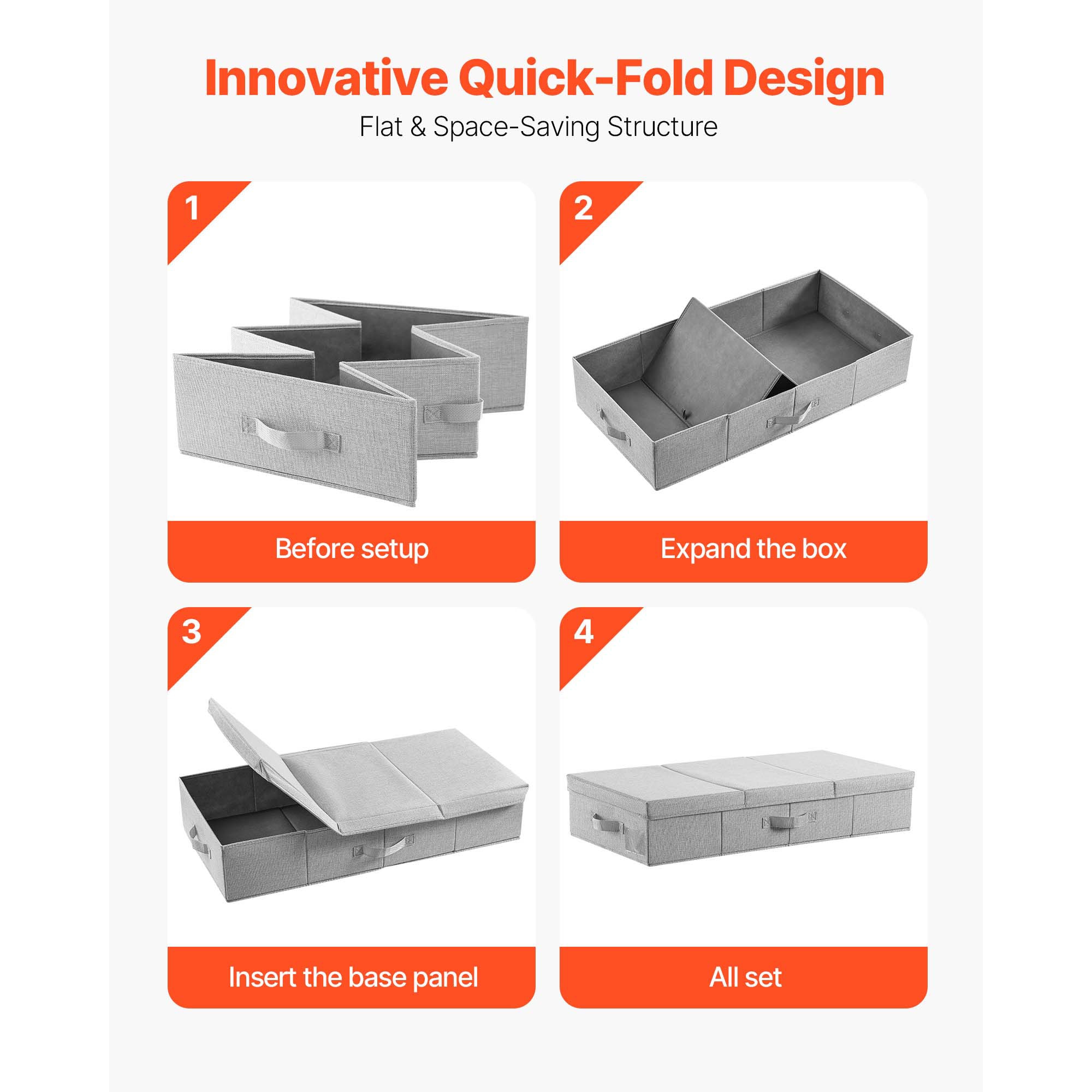 Under Bed Storage 48L Foldable Underbed Box For Household Organization 2 Pack_voghion.com